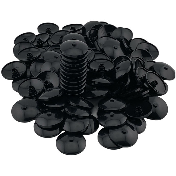 100 Lego Round Black Specialty Caps Plate 2x2 - New - A491 - Picture 6 of 12